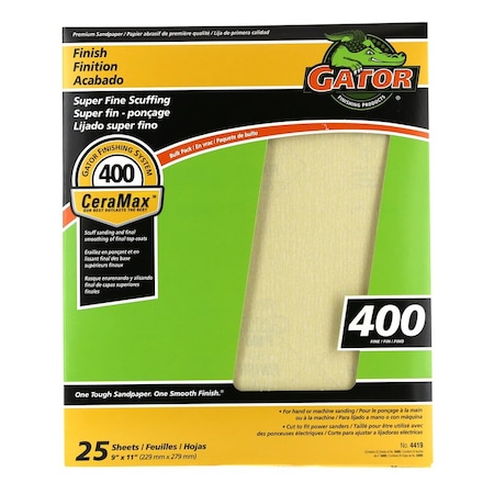 Gator Gator CeraMax 11 in. L X 9 in. W 400 Grit Ceramic Sandpaper 1 pk 3409